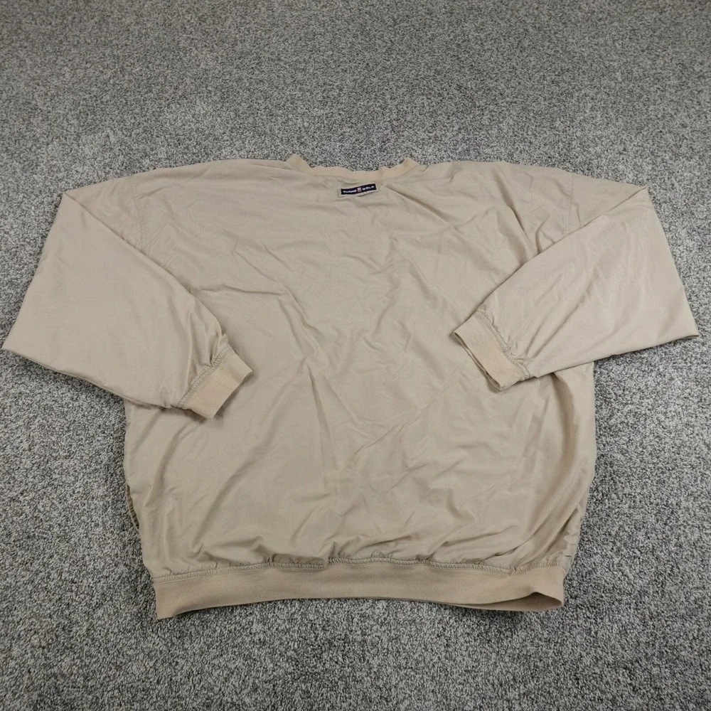 VTG Chaps Ralph Lauren Jacket Mens XL Beige Crest Lined Golf Windbreaker 90s Y2K